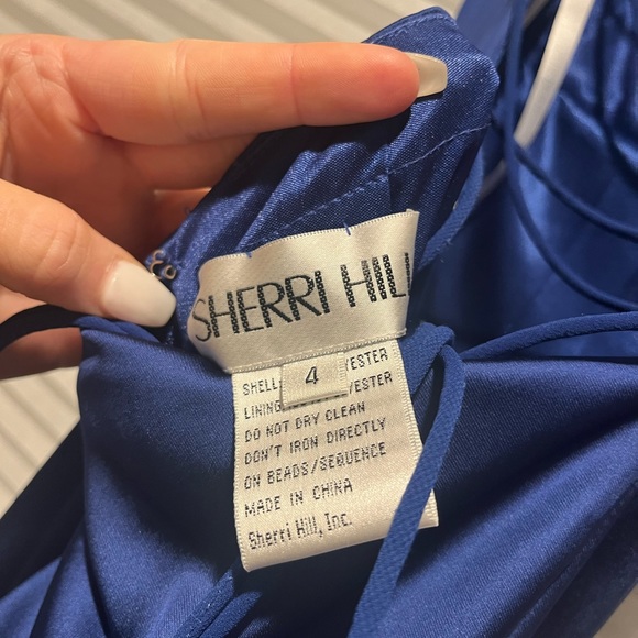 Sherri Hill Blue Backless Dress (for prom, wedding, party, etc.) - Picture 5 of 6